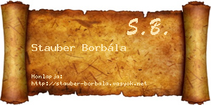 Stauber Borbála névjegykártya